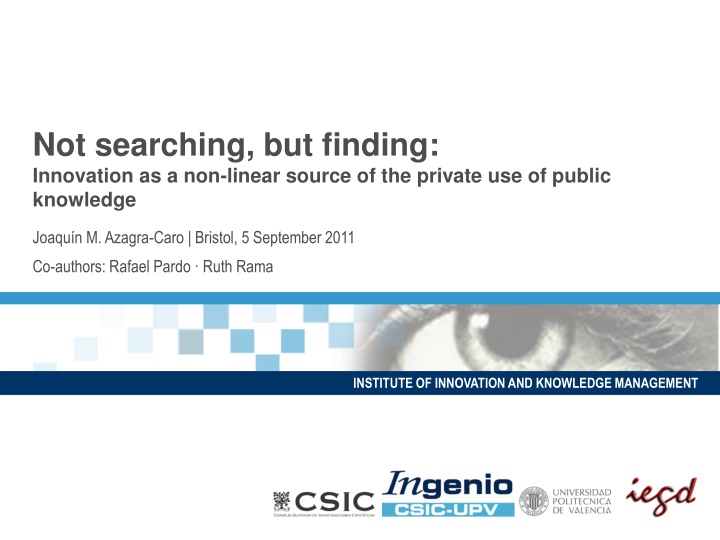 not searching but finding innovation n.w