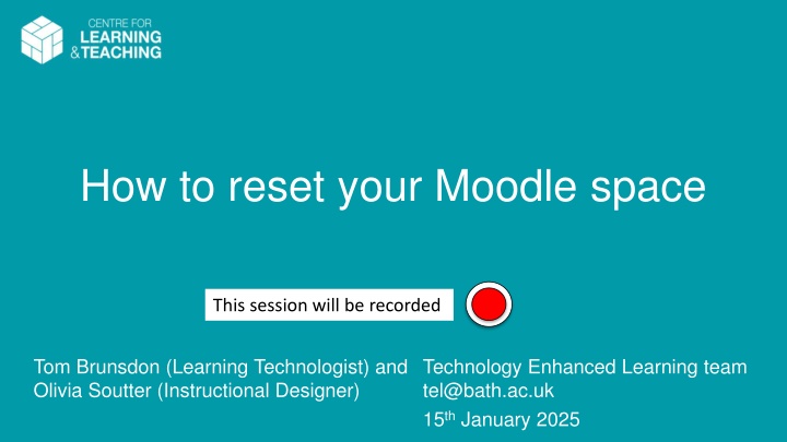 how to reset your moodle space n.w