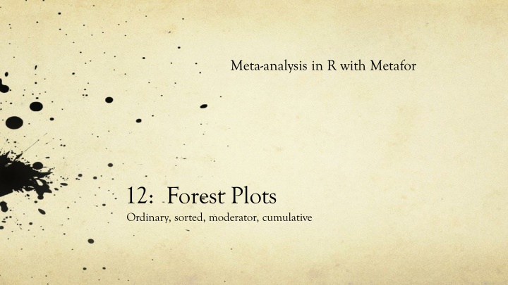 meta analysis in r with metafor n.w