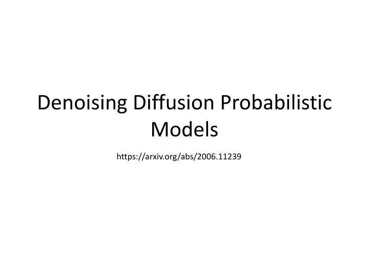 denoising diffusion probabilistic models n.w