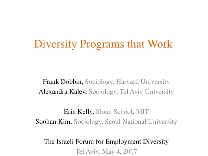 diversity programs that work n.w