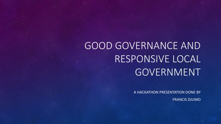 good governance and responsive local government n.w
