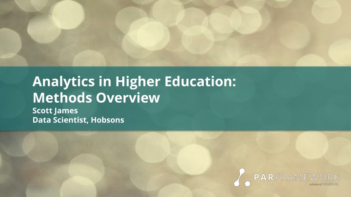 analytics in higher education methods overview n.w