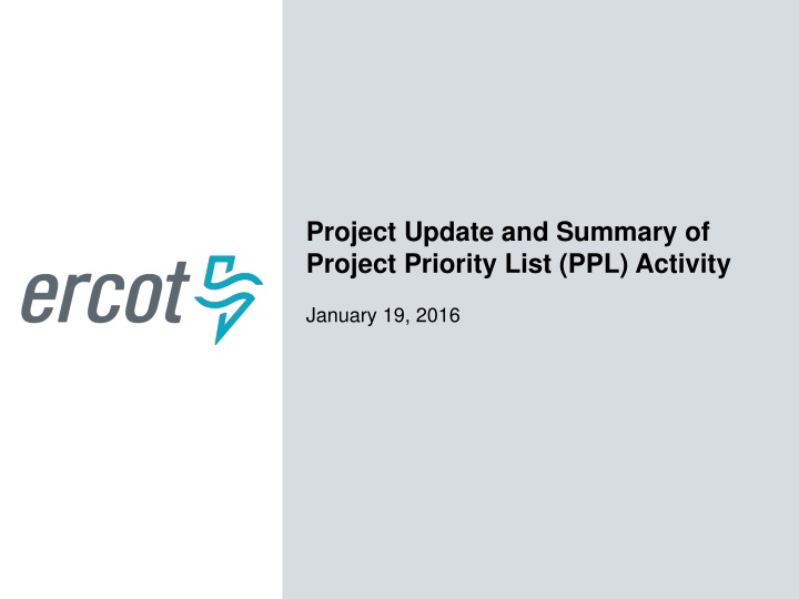 project update and summary of project priority n.w