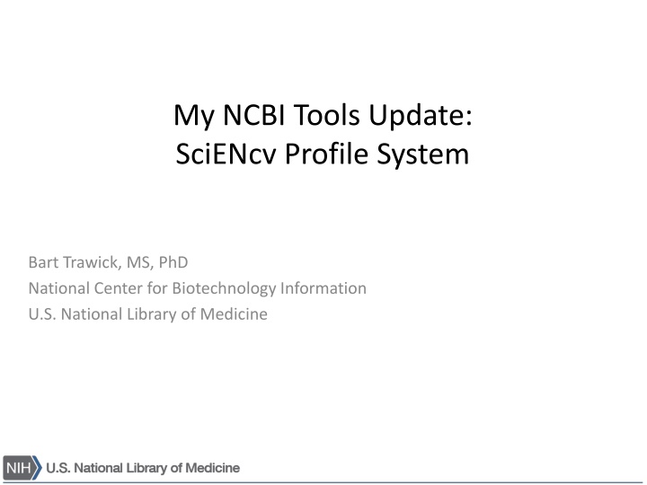 my ncbi tools update sciencv profile system n.w