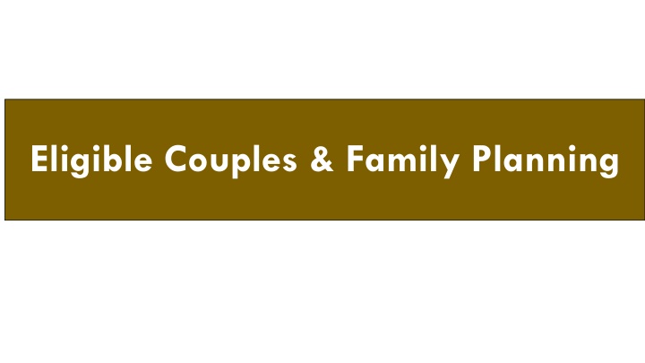 eligible couples family planning n.w