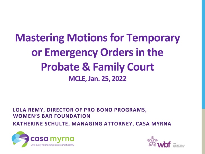 mastering motions for temporary or emergency n.w