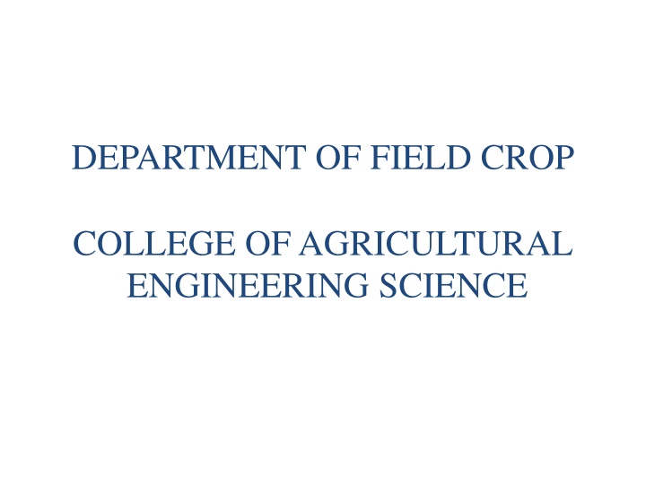department of field crop n.w