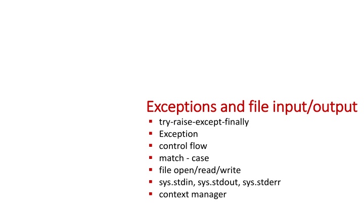 exceptions exceptions and file input output n.w