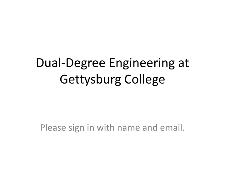 dual degree engineering at gettysburg college n.w