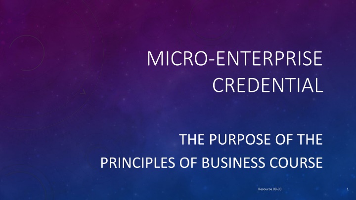 micro enterprise credential n.w