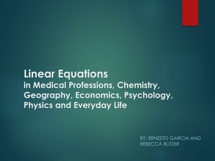 linear equations in medical professions chemistry n.w