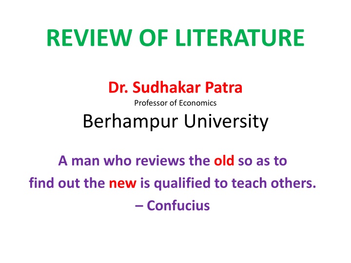 review of literature n.w