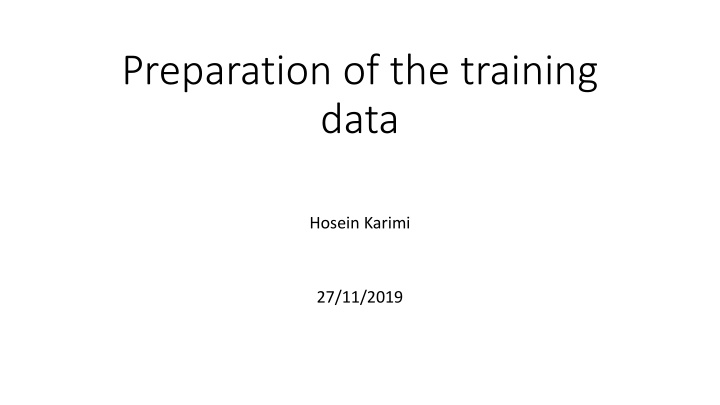 preparation of the training data n.w