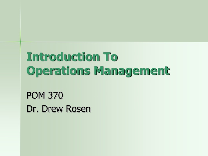 introduction to operations management n.w