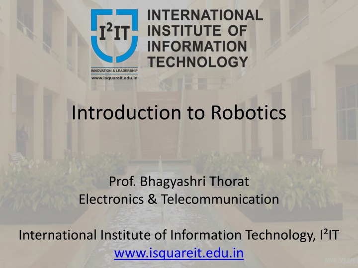 introduction to robotics n.w