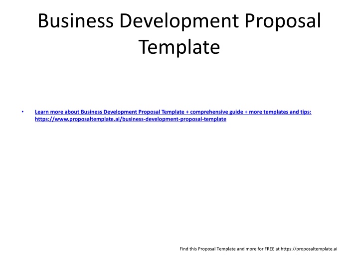 business development proposal template n.w