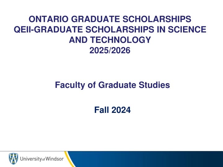 ontario graduate scholarships qeii graduate n.w
