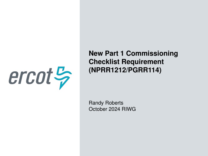 new part 1 commissioning checklist requirement n.w