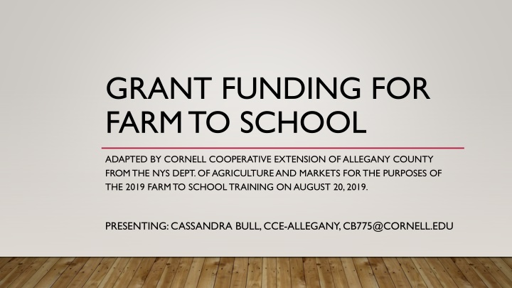 grant funding for farm to school n.w