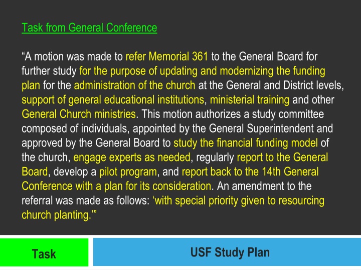 task from general conference n.w
