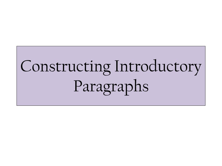 constructing introductory paragraphs n.w