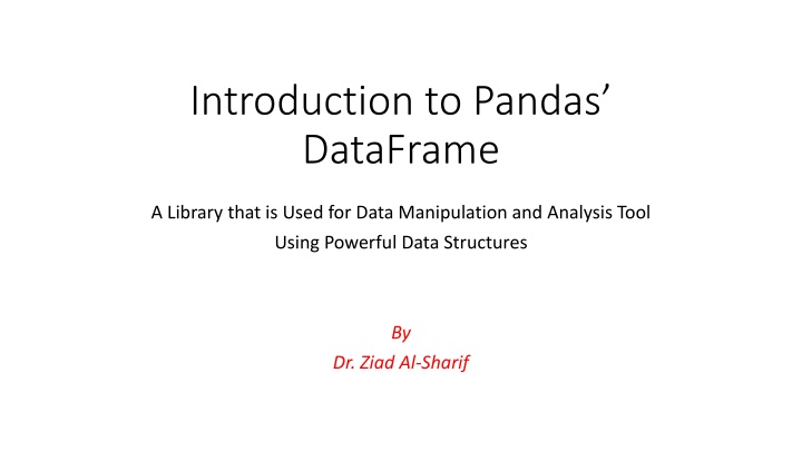 introduction to pandas dataframe n.w