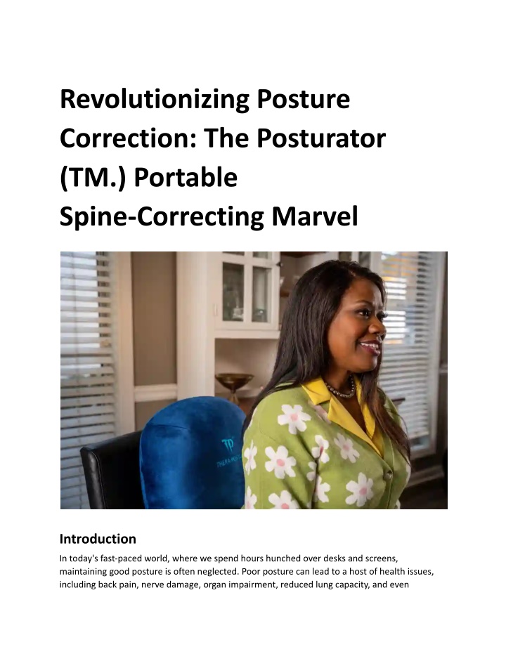 revolutionizing posture correction the posturator n.w