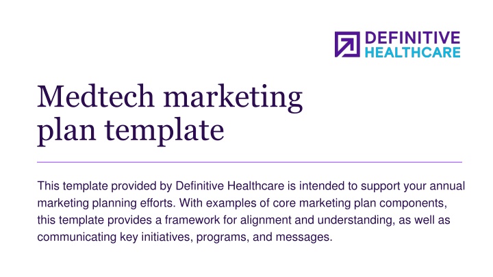 medtech marketing plan template n.w