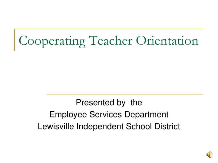 cooperating teacher orientation n.w