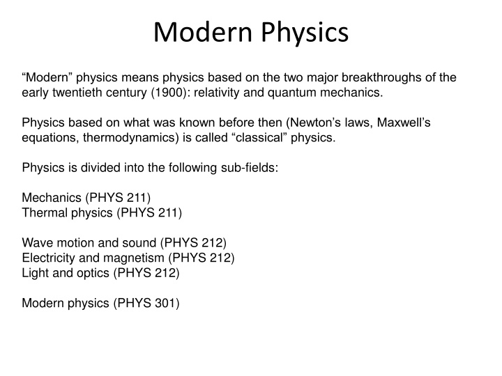 modern physics n.w