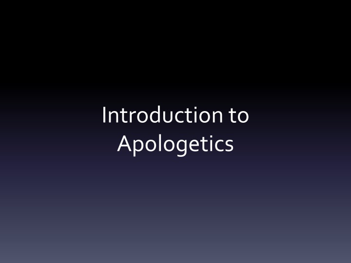 introduction to apologetics n.w