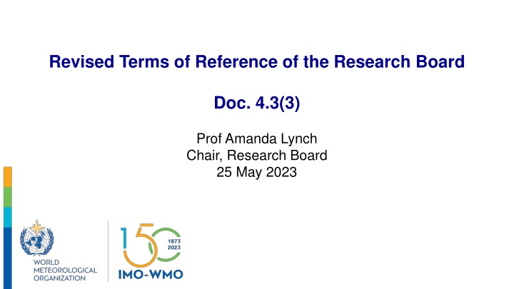 revised terms of reference of the research board n.w