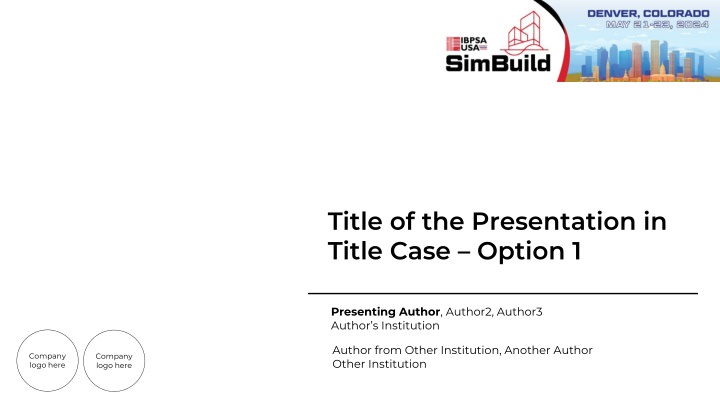 title of the presentation in title case option 1 n.w