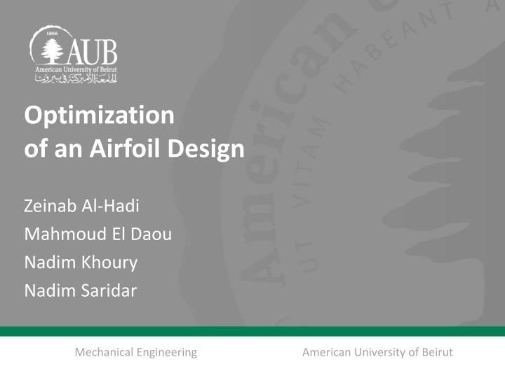 optimization of an airfoil design n.w