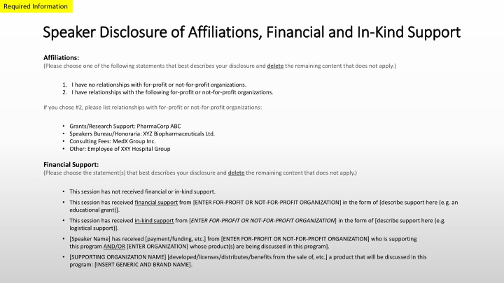 required information n.w
