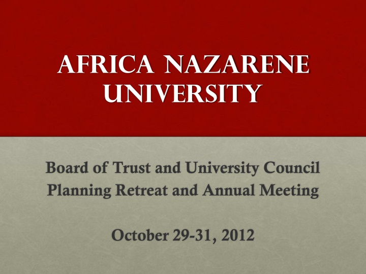 africa nazarene university n.w