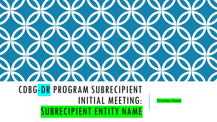cdbg dr program subrecipient initial meeting n.w
