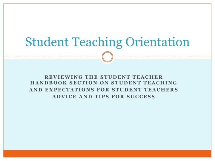 student teaching orientation n.w