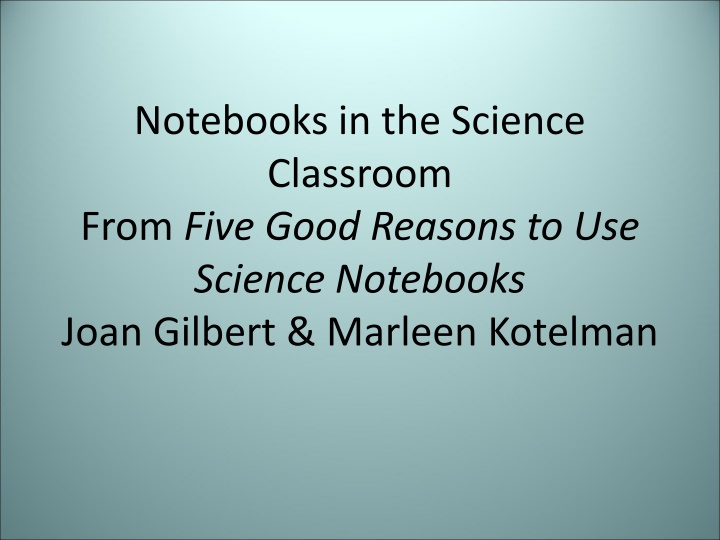 notebooks in the science classroom from five good n.w
