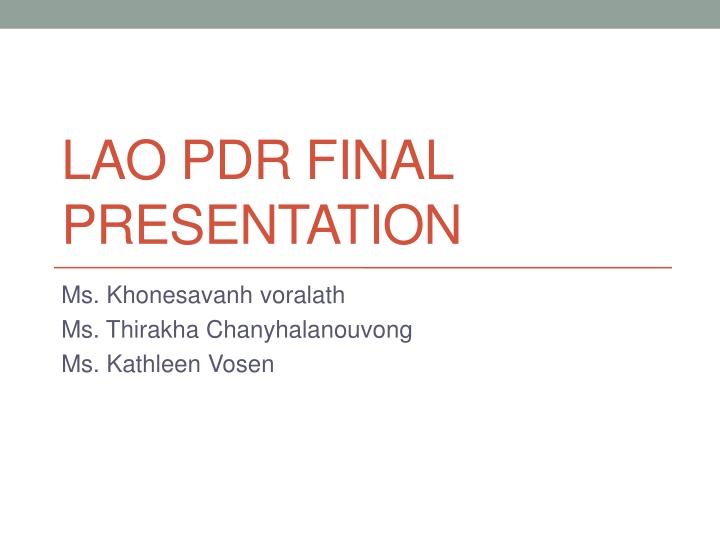 lao pdr final presentation n.w
