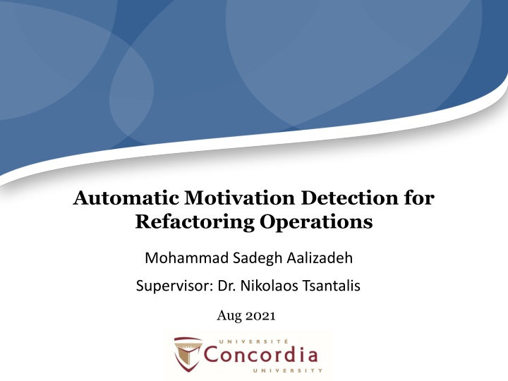 automatic motivation detection for refactoring n.w
