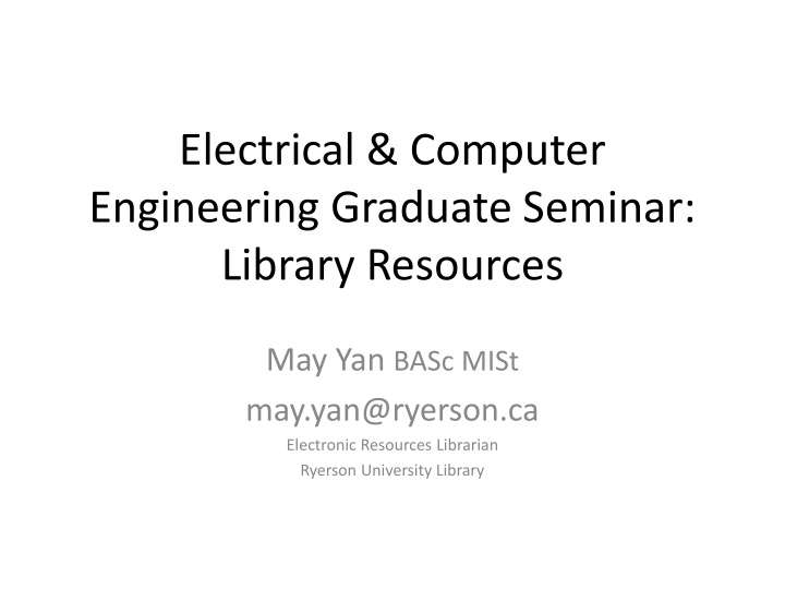 electrical computer engineering graduate seminar n.w