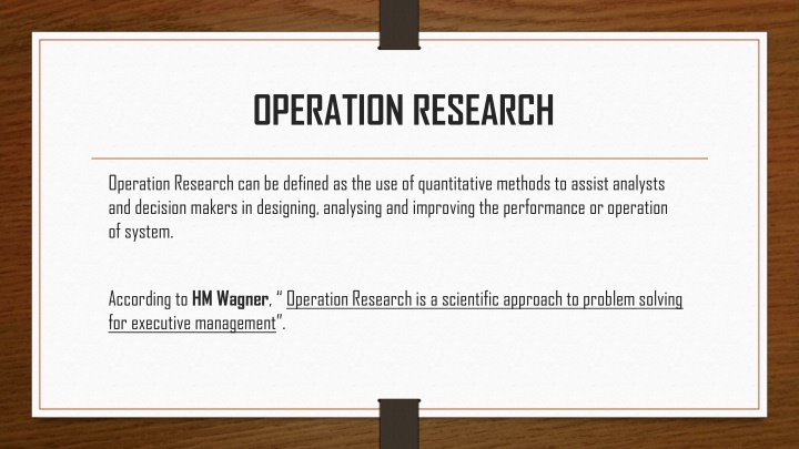 operation research n.w