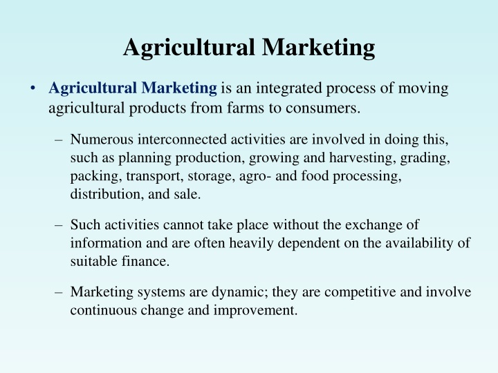 agricultural marketing n.w