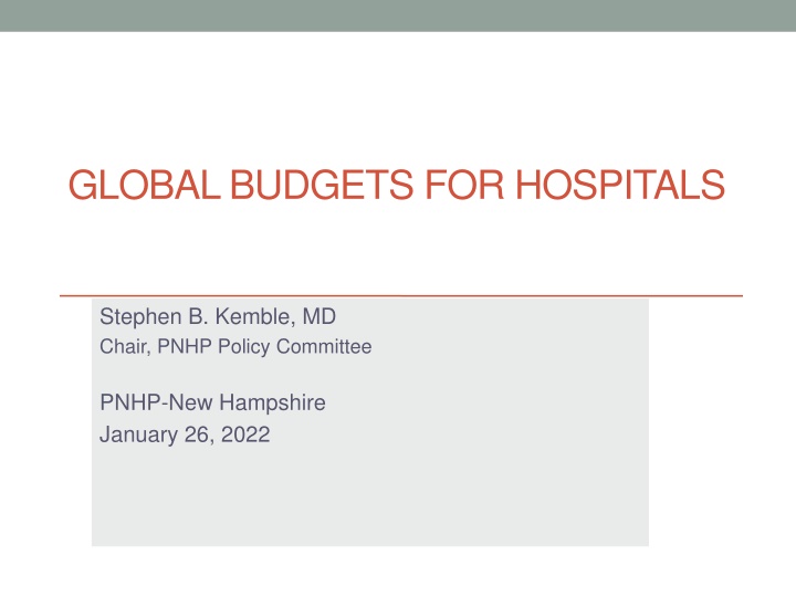 global budgets for hospitals n.w