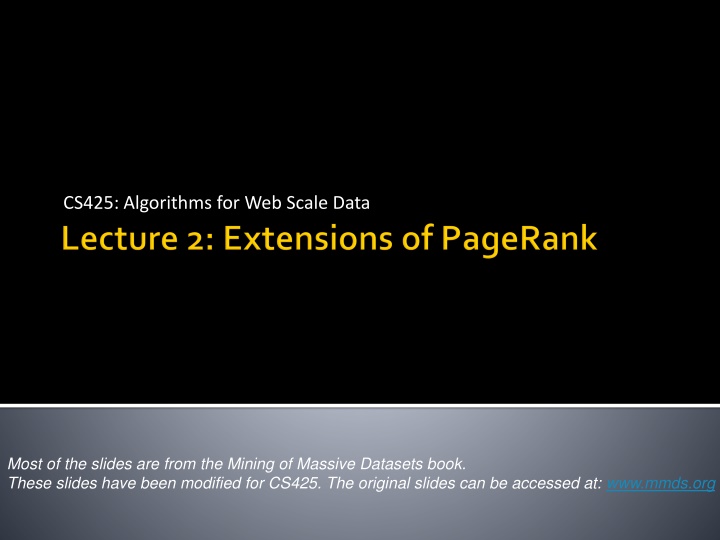 cs425 algorithms for web scale data n.w
