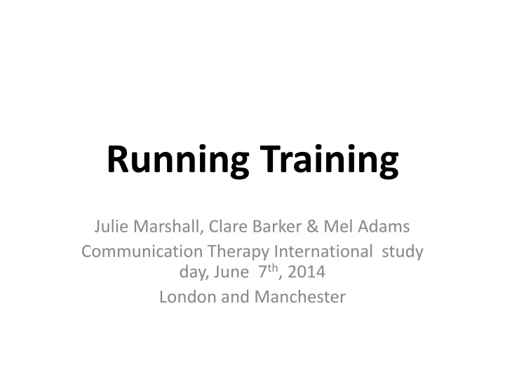 running training n.w