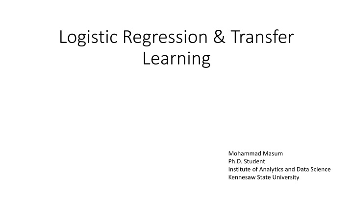 logistic regression transfer learning n.w