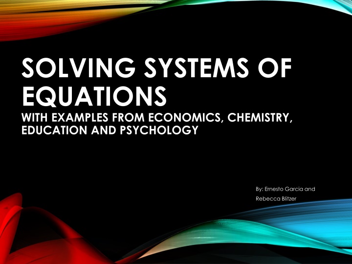 solving systems of equations with examples from n.w